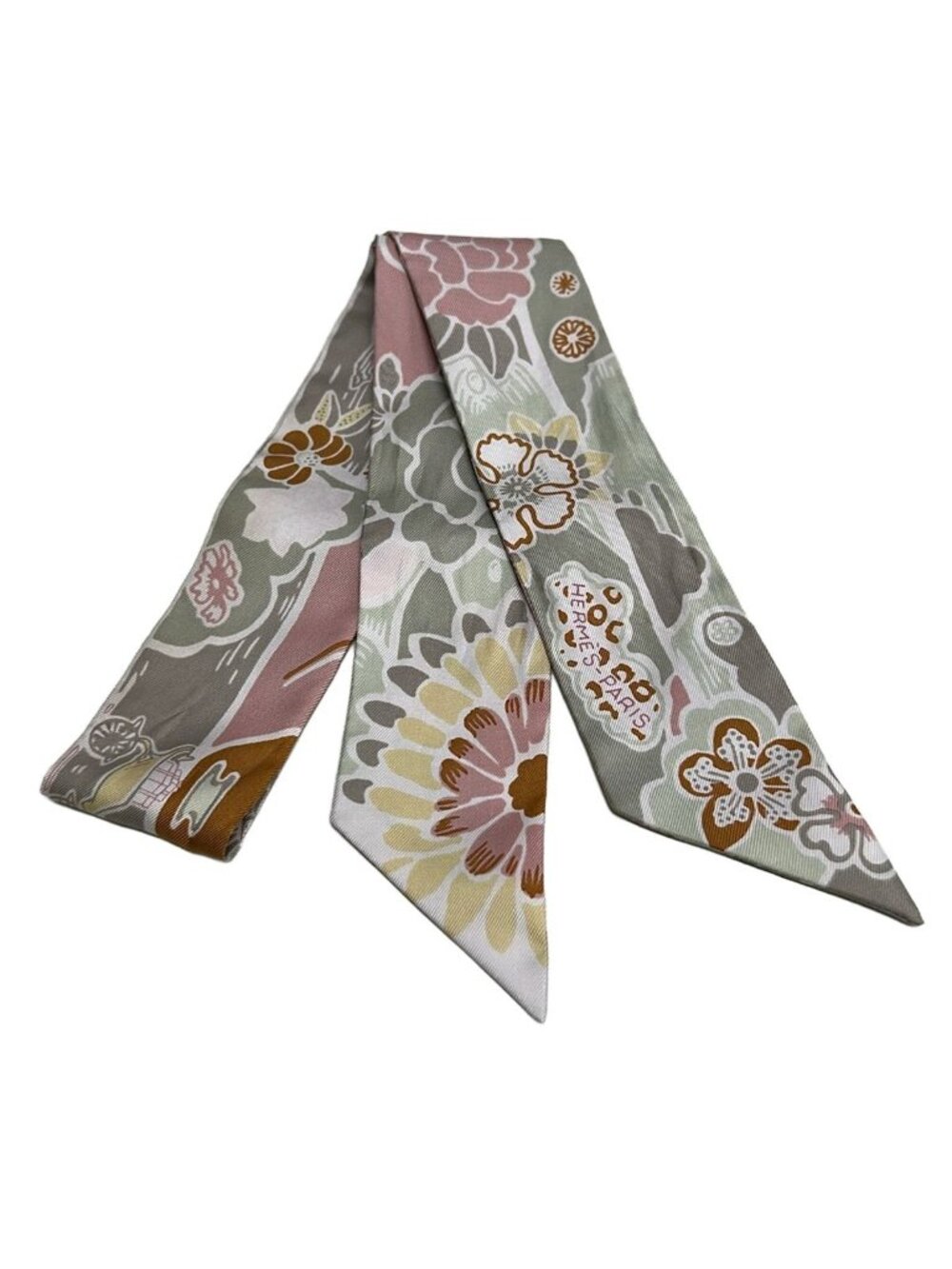 Hermes Scarf Twilly Pink Bingata